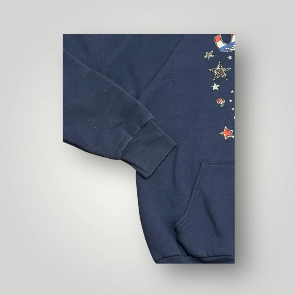 Vintage 95’ Betty Boop USA Fruit of the Loom Navy Hoodie Sz M​​ - Picture 2 of 10